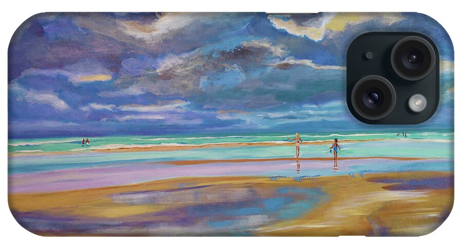 Original iPhone Case featuring the painting Beach afternoon by Julianne Felton
