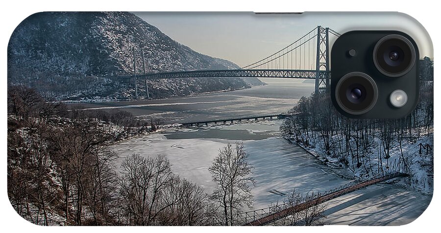 Snow iPhone Case featuring the photograph Bear Mountain Bridge by Michael Orso