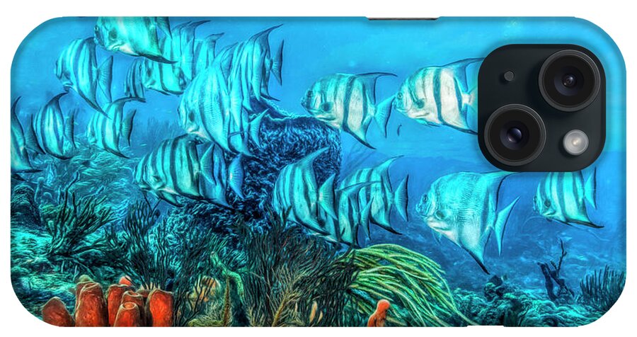Fishing iPhone Case featuring the photograph Beautiful Angels on the Reef Painting by Debra and Dave Vanderlaan