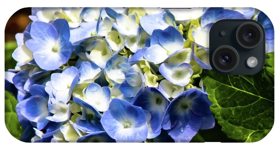 Flowers iPhone Case featuring the digital art Beautiful Blue Hydrangea by Ed Stines