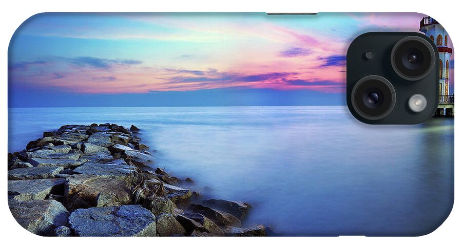Arch iPhone Case featuring the photograph Beautiful Lighthouse At Night by Photography By Azrudin