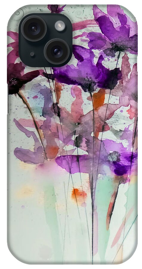 Watercolor iPhone Case featuring the painting Beautiful Spring Floral by Lisa Kaiser