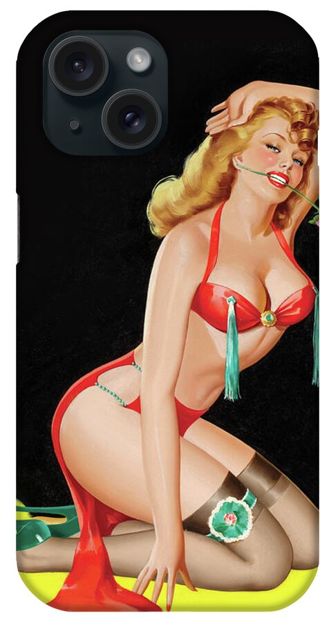 Pinup iPhone Case featuring the painting Beauty Parade Magazine; Rose by Peter Driben