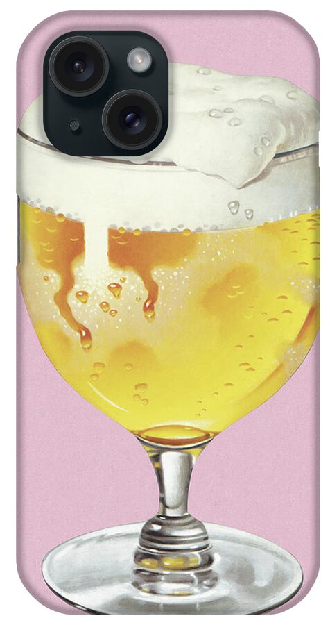 Alcohol iPhone Case featuring the drawing Beer in Goblet by CSA Images