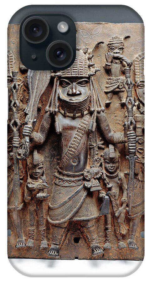 1500s iPhone Case featuring the photograph Benin Brass Plaque by Metropolitan Museum Of Art/science Photo Library