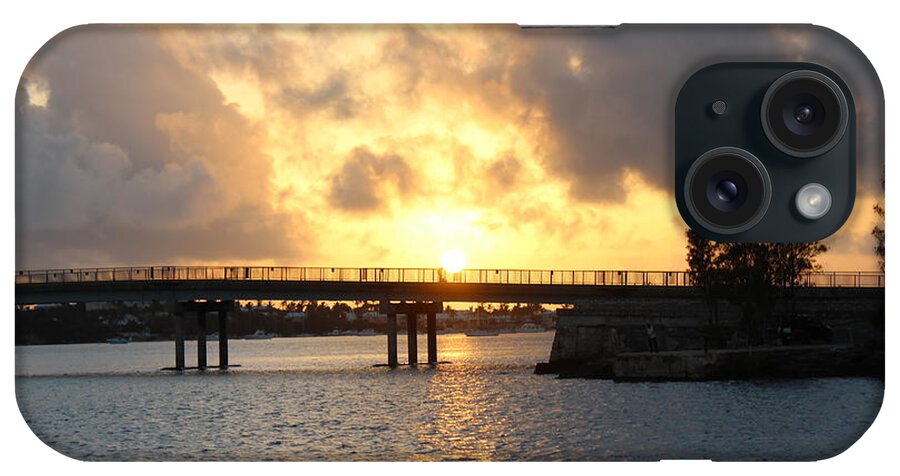 Bermuda Sunset Over Bridge iPhone Case featuring the photograph Bermuda Sunset over Bridge by Barbra Telfer