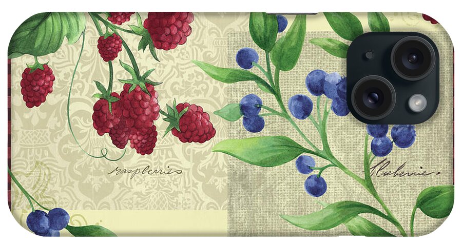 Berries iPhone Case featuring the mixed media Berry Patch by Fiona Stokes-gilbert