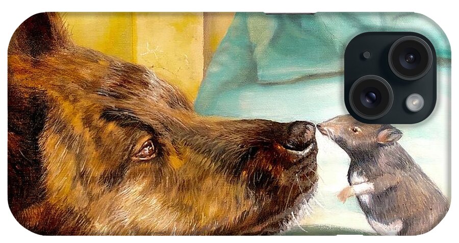 Dog iPhone Case featuring the painting Best, Friends by Leland Castro