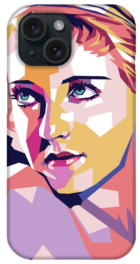 Betty iPhone Case featuring the digital art Bette Davis pop art by Movie World Posters