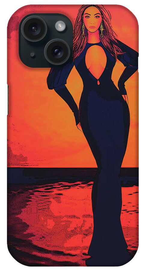 Beyonce iPhone Case featuring the digital art Beyonce - Beautiful Liar - RMX by Bo Kev