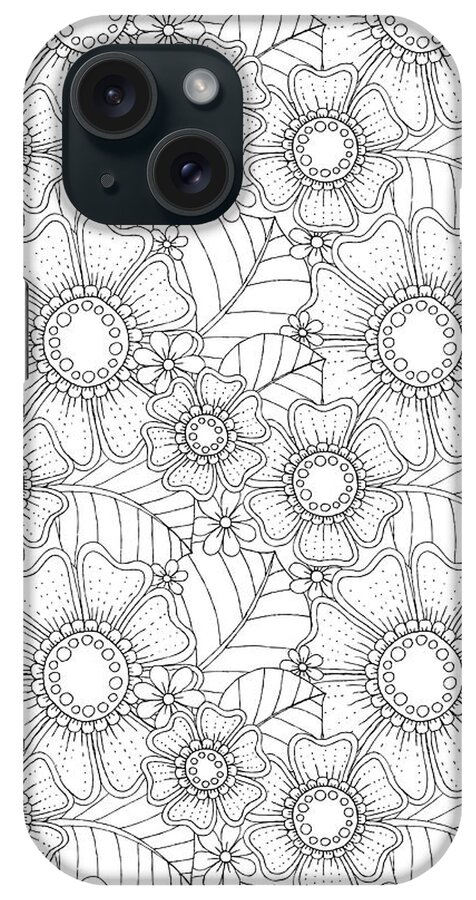 Kaleidoscope iPhone Case featuring the digital art Big Beautiful Blossoms 12 by Hello Angel