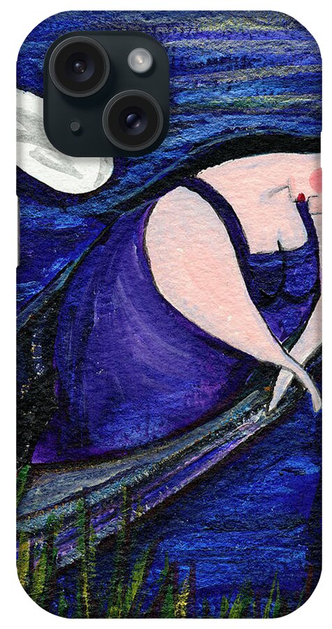 Big Diva And Swans iPhone Case featuring the painting Big Diva And Swans by Wyanne