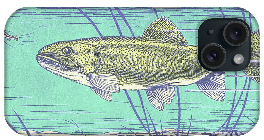 Activity iPhone Case featuring the drawing Big Fish and Little Fish by CSA Images