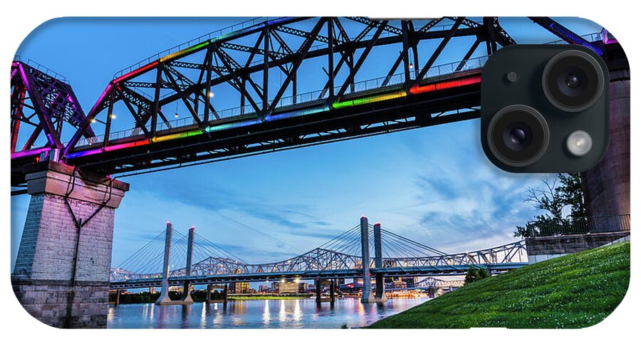 Big Four iPhone Case featuring the photograph Big Four Bridge at Sunset - Jeffersonville - Indiana by Gary Whitton