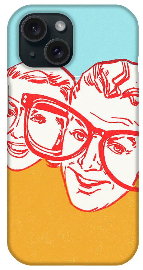 Accessories iPhone Case featuring the drawing Big glasses are funny by CSA Images