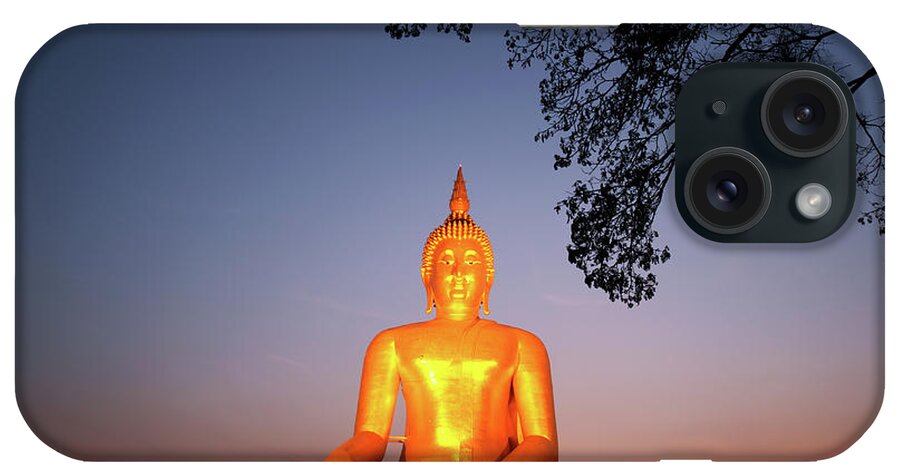 Scenics iPhone Case featuring the photograph Big Golden Buddha At Angthong Province by Dangdumrong