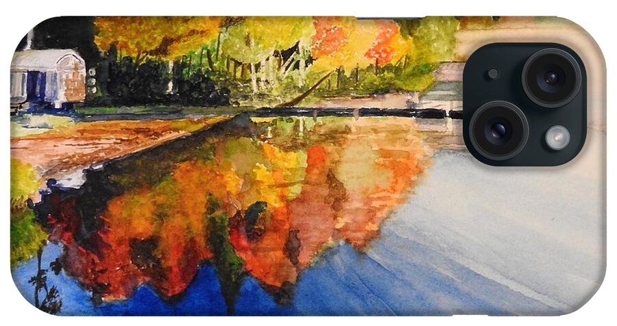 Big St. Germain Lake iPhone Case featuring the painting Big St. Germain Lake by Barbara Ebeling