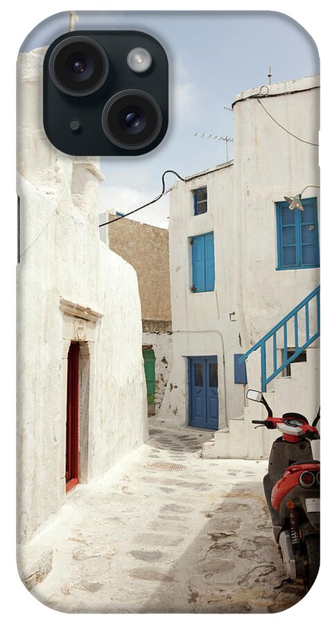 Greek Culture iPhone Case featuring the photograph Bike And Church, Mykonos, Greece by Fotografiabasica