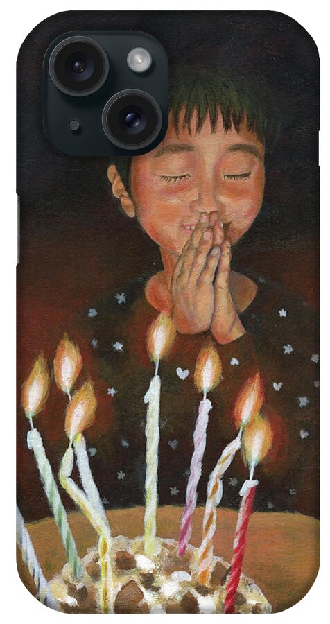 Birthday Wish iPhone Case featuring the painting Birthday Wish by Helian Cornwell