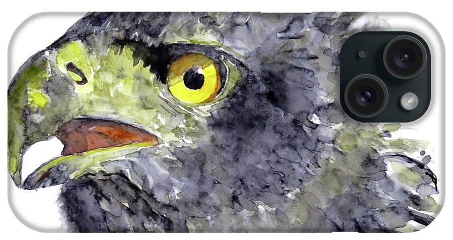 Eagle iPhone Case featuring the painting Black and Chestnut Eagle by Claudia Hafner