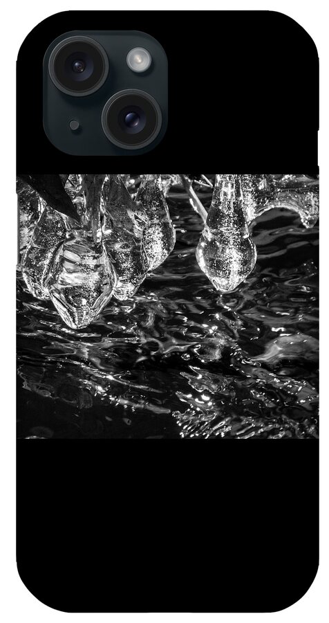 Abstract iPhone Case featuring the photograph Ice Chandelier on the Blackstone by Linda Bonaccorsi