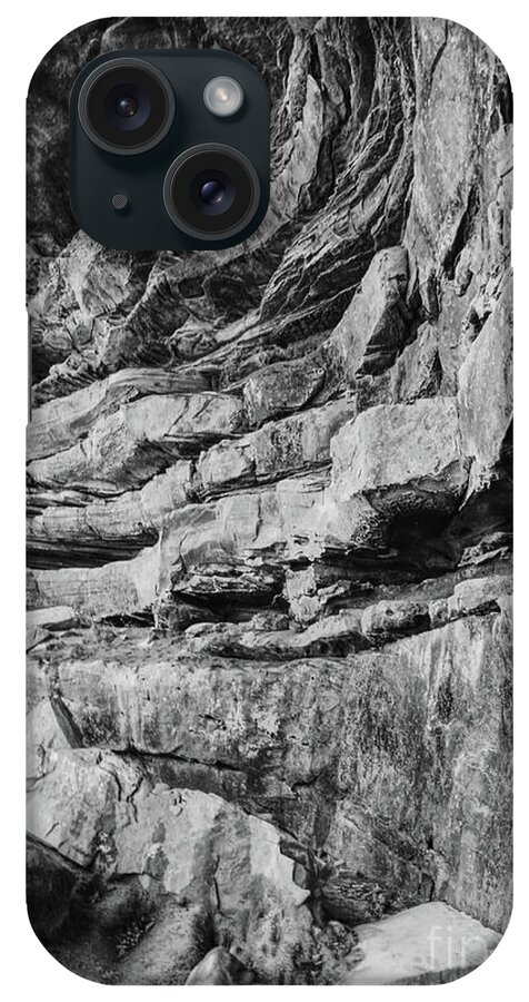 Tennessee iPhone Case featuring the photograph Black And White Sandstone Cliff by Phil Perkins