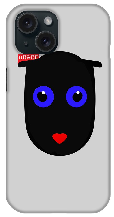 Ubabe African iPhone Case featuring the digital art Black Cat by Ubabe Style