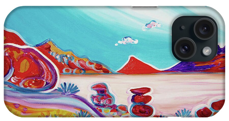 Desert Landscape iPhone Case featuring the painting Black Rock by Rachel Houseman