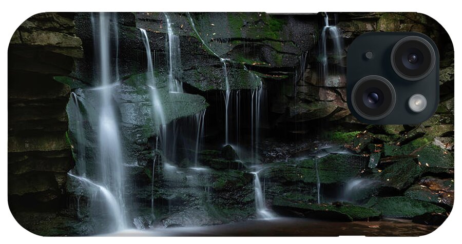 Blackwater Falls; West Virginia; Waterfall; Water; Forest; Nature; Green; Brown; Hiking; Long Exposure iPhone Case featuring the photograph Blackwater Falls by Larry Marshall