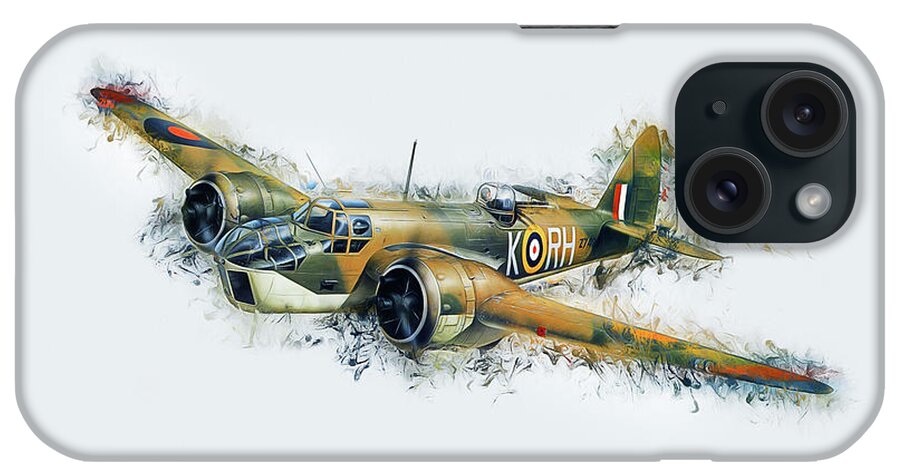 Bomber iPhone Case featuring the digital art Blenheim Bomber by Ian Mitchell