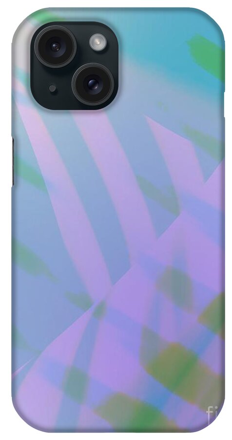 Abstract iPhone Case featuring the photograph Abstract Art Tropical Blinds Blue Green textured background by Itsonlythemoon -