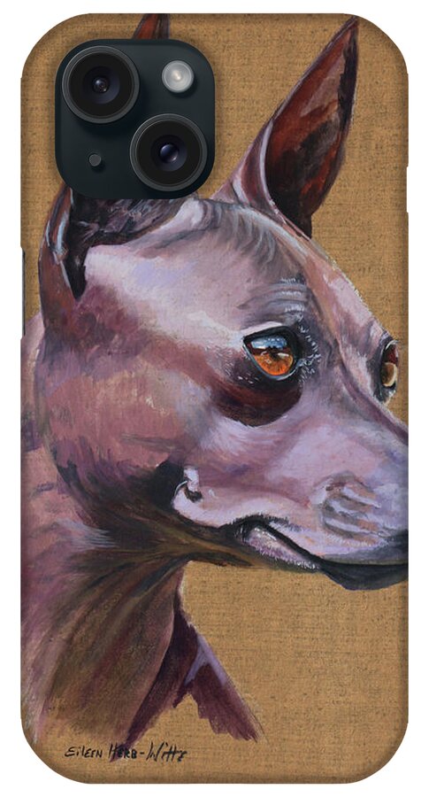 Bling Dog iPhone Case featuring the painting Bling Dog by Eileen Herb-witte