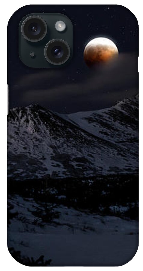 Blood Moon iPhone Case featuring the photograph Blood Moon Over Chugach Mountains by Scott Slone