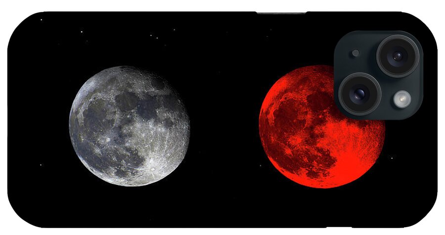 Bloodred Wolf Moon iPhone Case featuring the photograph Blood Red Wolf Supermoon Eclipse Series 873e by Ricardos Creations