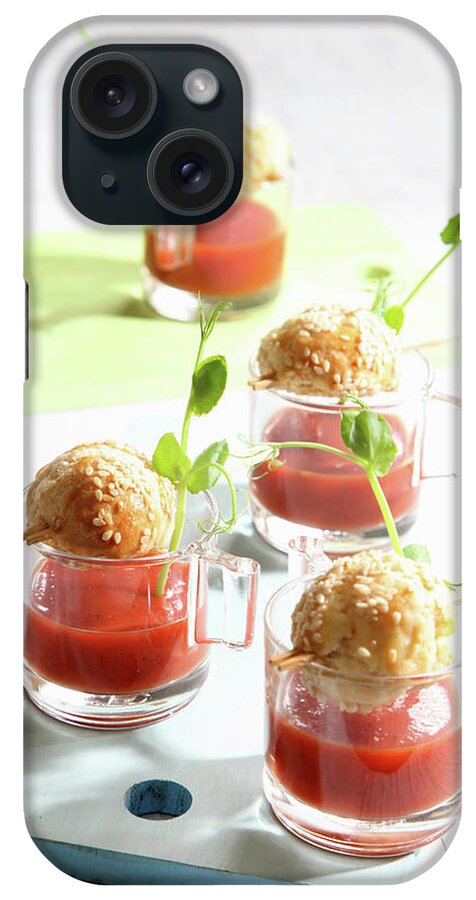 Ip_12548711 iPhone Case featuring the photograph Bloody Mary With Baked Olives by Danny Lerner