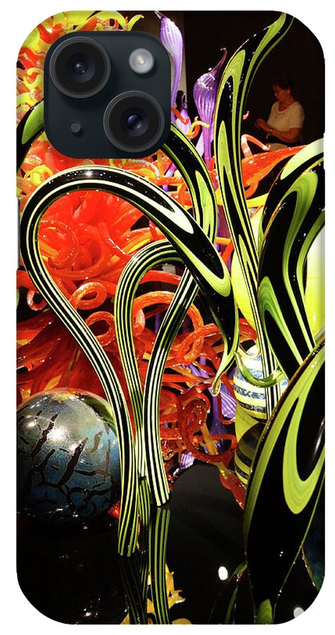 Abstract iPhone Case featuring the photograph Blown glass in abstract shapes by Steve Estvanik