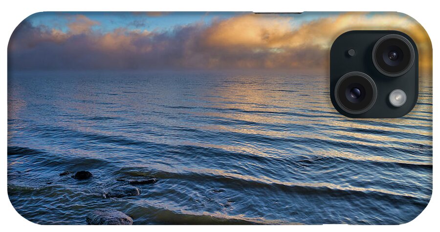 Lake iPhone Case featuring the photograph Blue and Gold by Tom Gresham