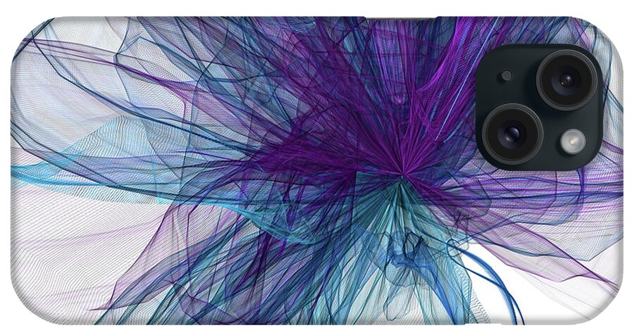 Blue And Purple Art iPhone Case featuring the painting Blue And Purple Art #1 by Lourry Legarde
