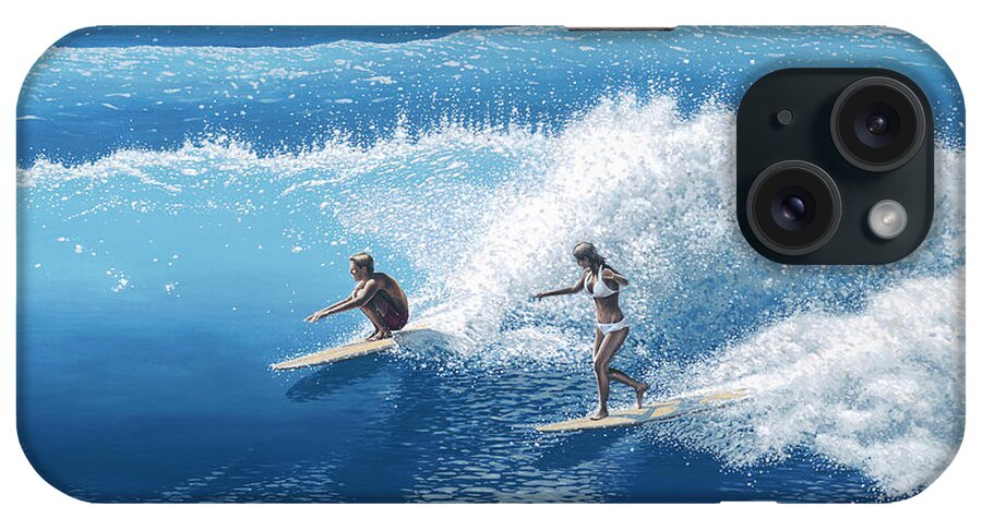 Blue Crush iPhone Case featuring the painting Blue Crush by Palmer Artworks