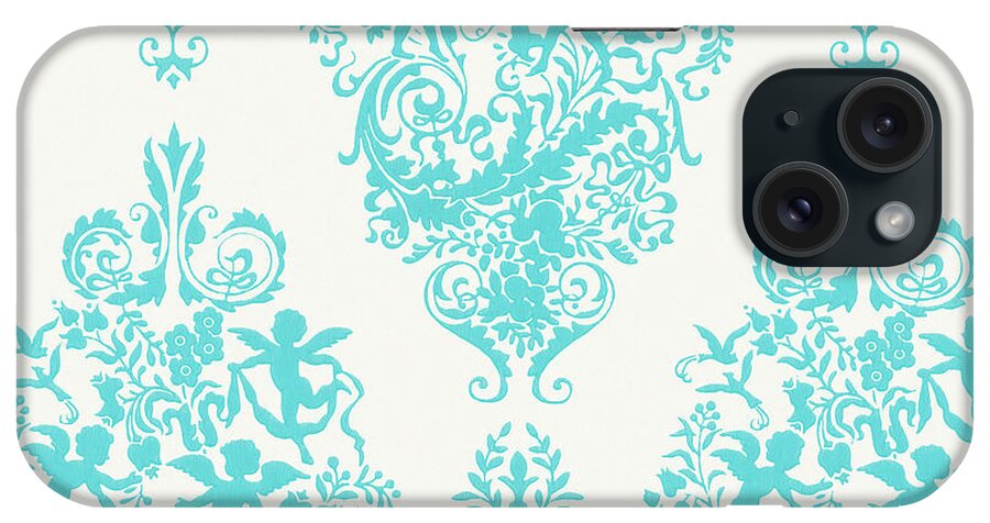 Blue iPhone Case featuring the drawing Blue Cupid Pattern by CSA Images
