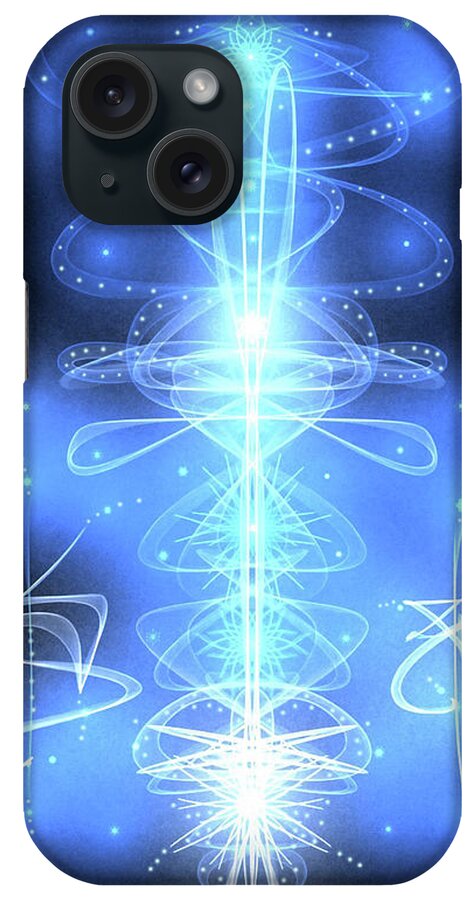  iPhone Case featuring the digital art Blue Gateway to Stars by Kelley Springer