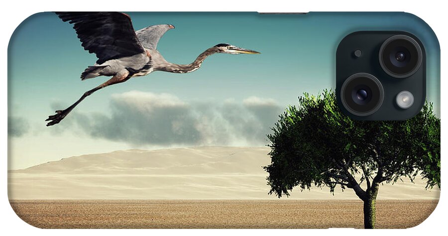 Shadow iPhone Case featuring the photograph Blue Heron Flying by Jody Trappe Photography