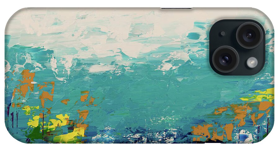 Blue Lake 3 iPhone Case featuring the painting Blue Lake 3 by Hilary Winfield