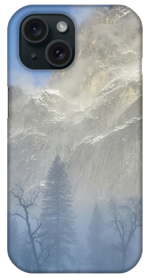 Scenics iPhone Case featuring the photograph Blue Misty Morning In Yosemity National by Rezus