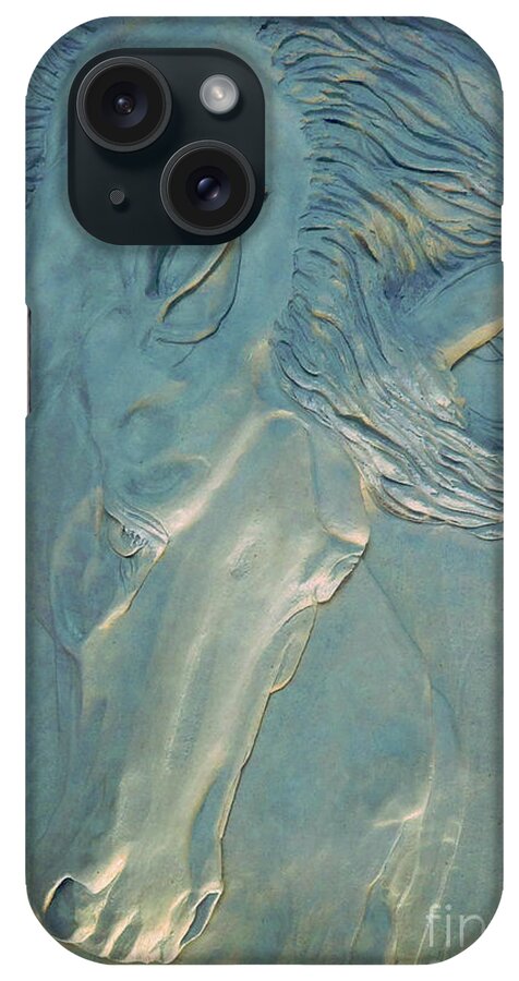Horse iPhone Case featuring the sculpture Blue Monday by Suzette Kallen