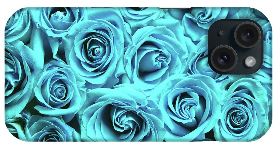 Cute iPhone Case featuring the photograph Blue roses by Top Wallpapers
