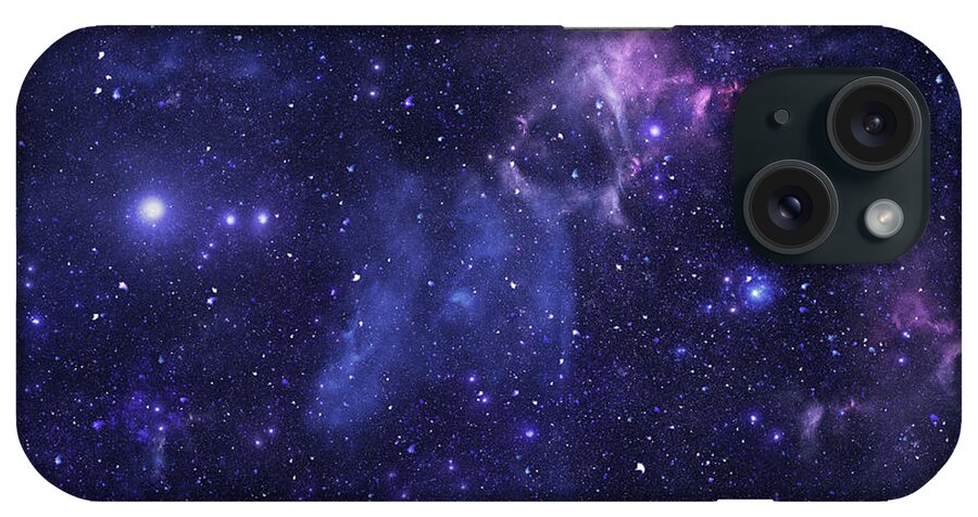 Constellation iPhone Case featuring the photograph Blue Space Starfield by Sololos