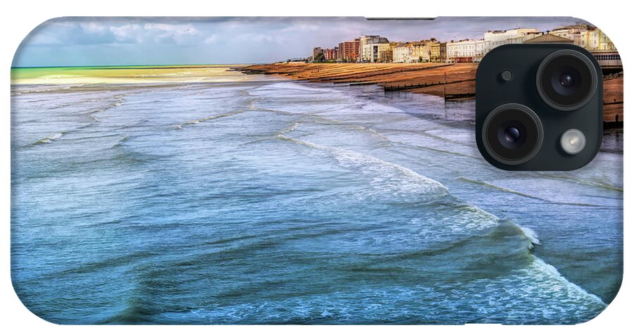 Beach iPhone Case featuring the photograph Blue Waves on Worthing Beach by Roslyn Wilkins