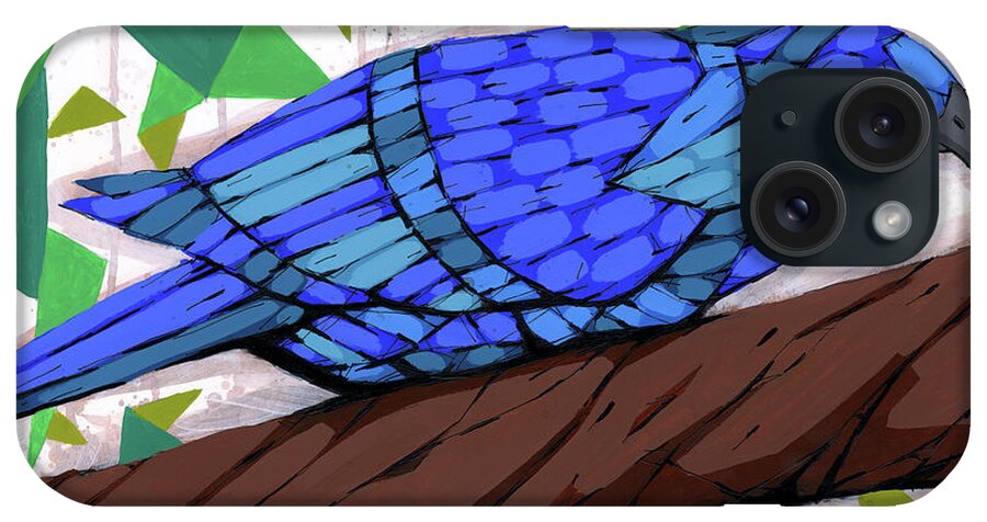 Sad Blue Bird iPhone Case featuring the painting Bluest Bird by Ric Stultz