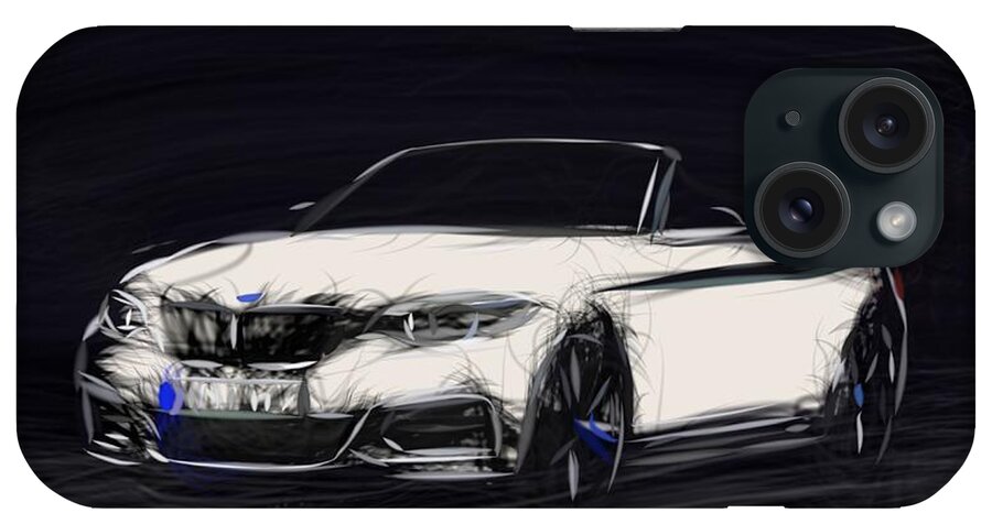 Bmw iPhone Case featuring the digital art BMW 2 Series Convertible Drawing by CarsToon Concept